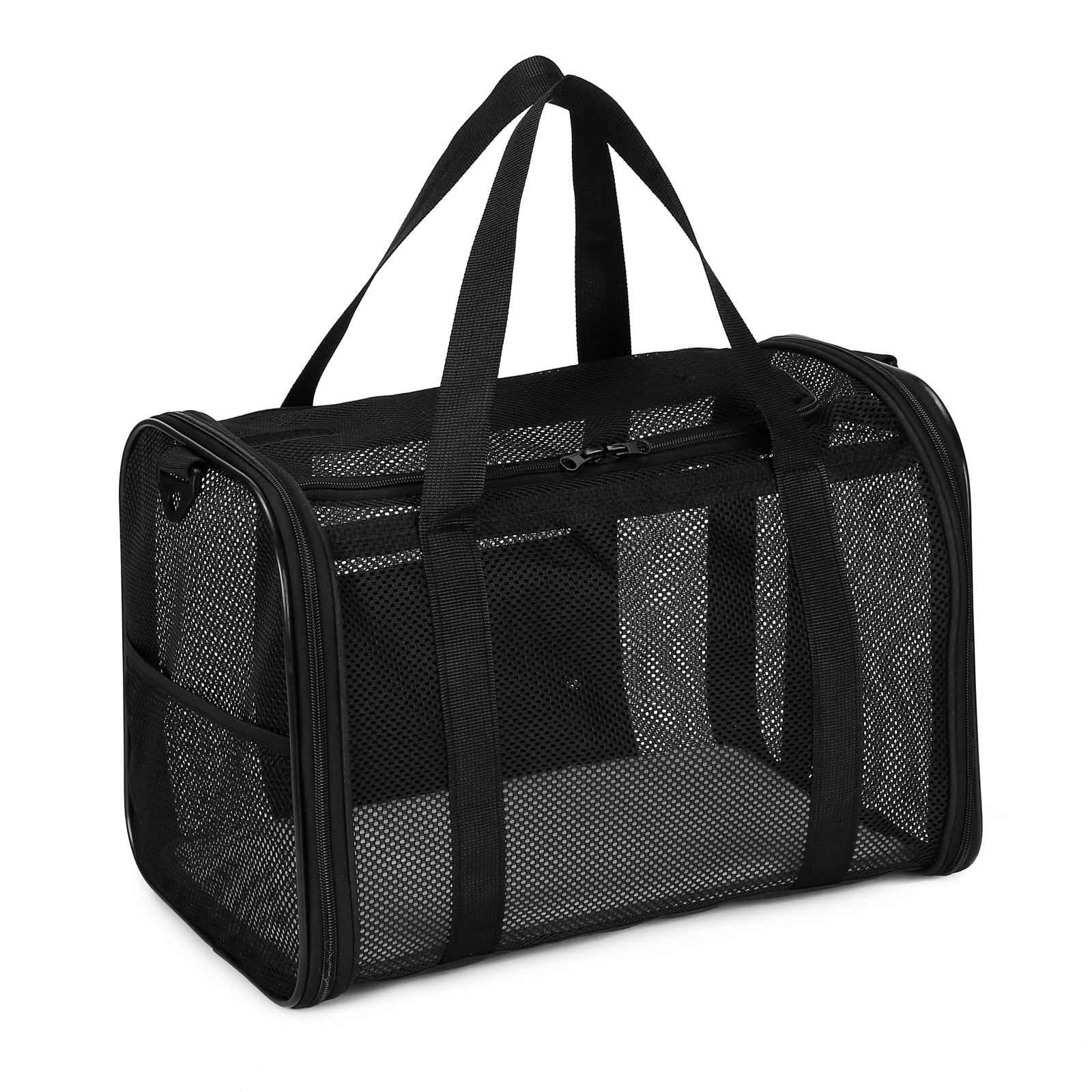 Portable Breathable Pet Carrier Bag Foldable Nylon Cat Dog Travel Bag with Honeycomb Support Board for Vet Car Travel
