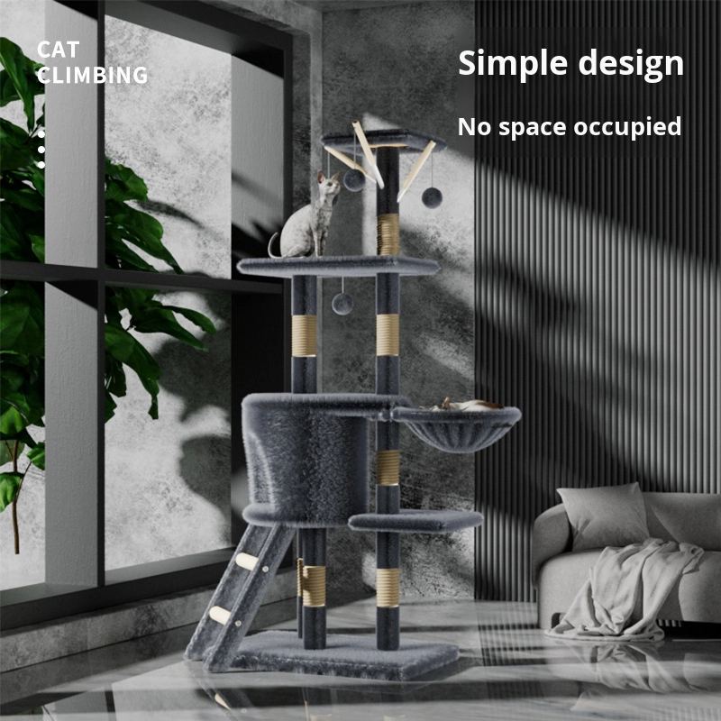 Modern Eco-Friendly All-Season Cat Tree Large Cat Supplies Integrated Cat House Scratching Board Universal Kitten Climbing Frame
