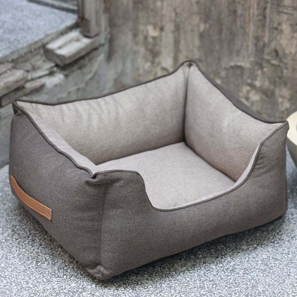 Rectangular Linen Fabric Dog Sofa Bed Comfortable Sustainable Pet Sofa Bed