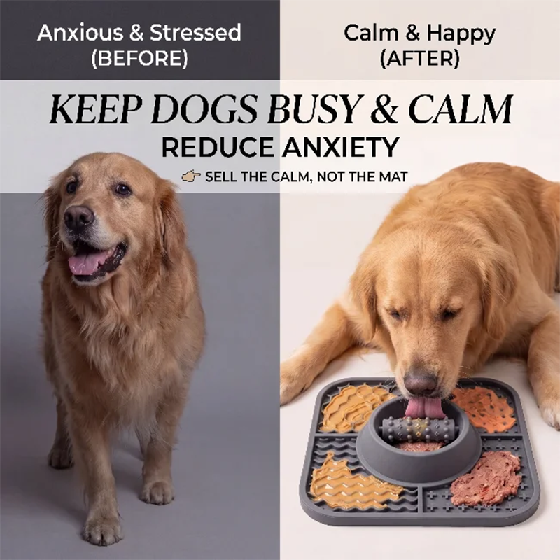 Interactive Dog Lick Mat Slow Feeder Silicone Enrichment Toy Roller Bowl Anti Boredom Anxiety Relief Training Feeding Pad Pets