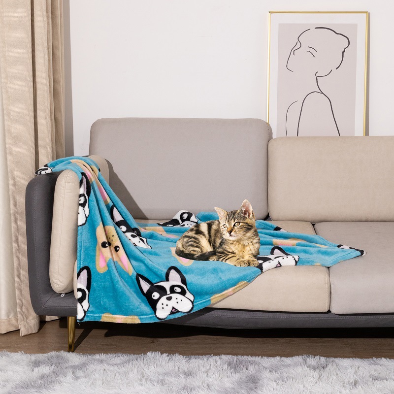 Cross-Border Bestseller Pet Dog Crate Mat Blanket - Warm Double-Sided Thickened Flannel Blanket for All Seasons