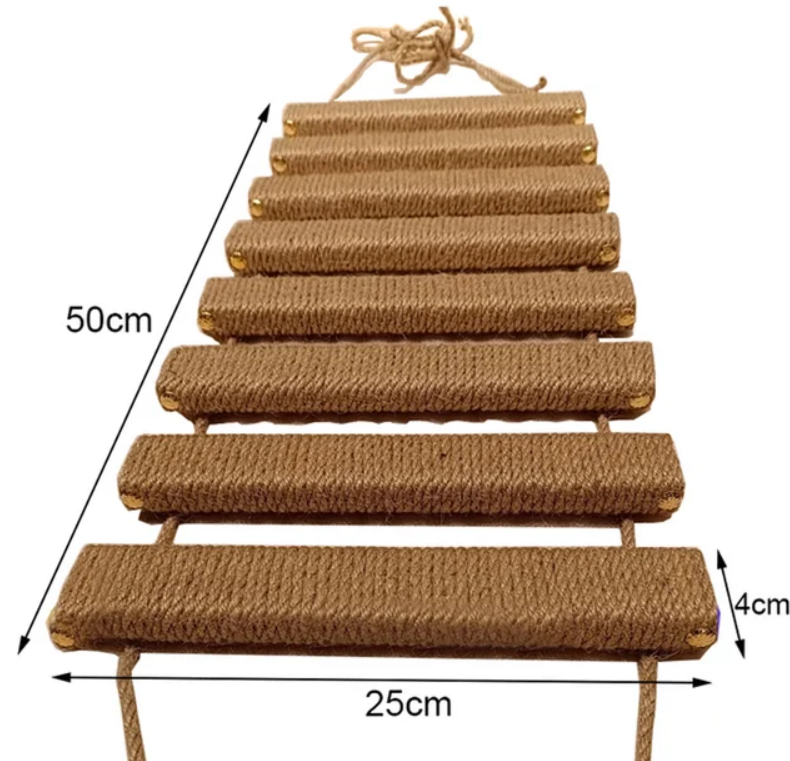 Classic Durable Eco-Friendly Cat Climbing Frame Bridge Ladder Sisal Rope Wooden Shelves Tree Tower Carton Packaging Easy