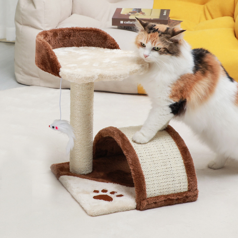 Cat Scratcher Most Popular Cats Sisal Arched Bridge Cat Tree Swing Mouse Strong Scratching Pillar Pet Supplies 2 Designs Stocked