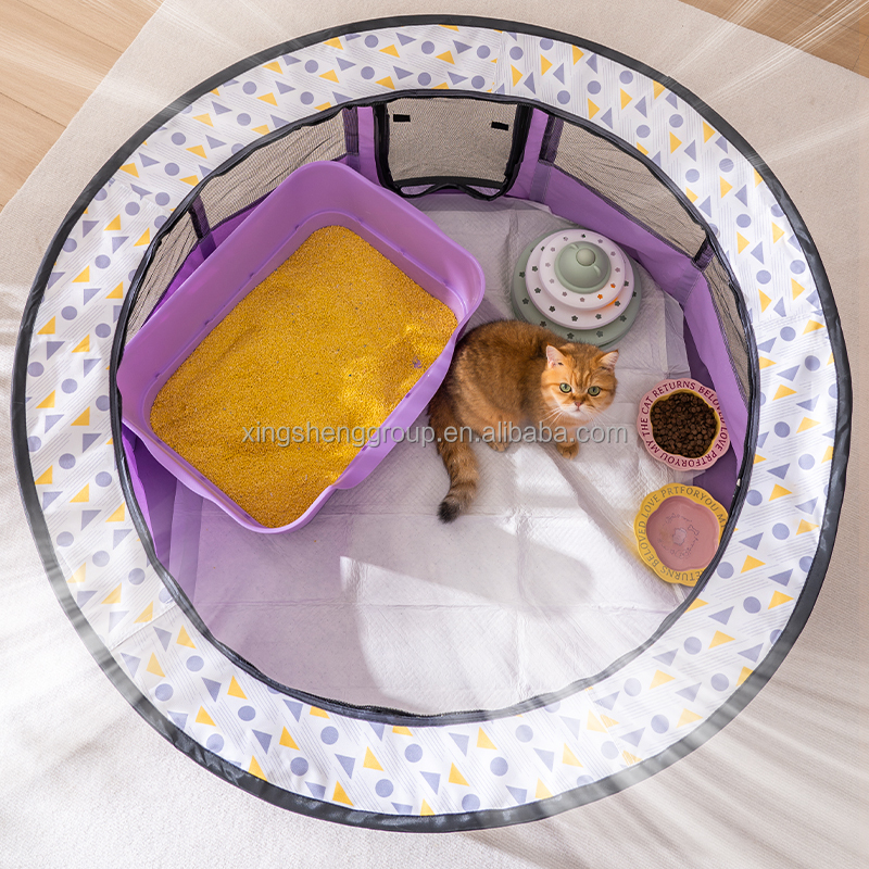 High-quality Oxford Fabric Washable Portable Foldable Pet Circular Playpen Fence Tent with Carrying Bag