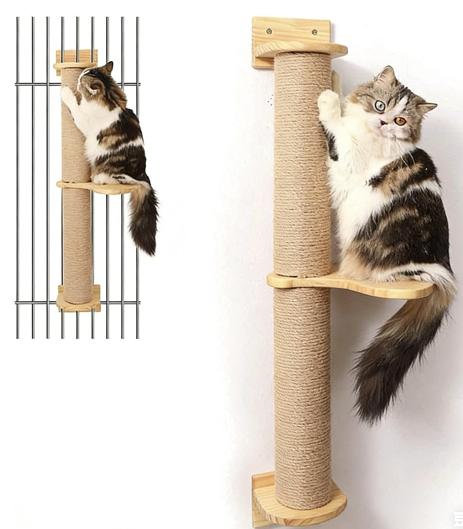 Multi Layer Classic Wood Linen Cat Climbing Frame Perch Shelves Eco-Friendly Durable Cat Tree Carton Pet Furniture For Indoor