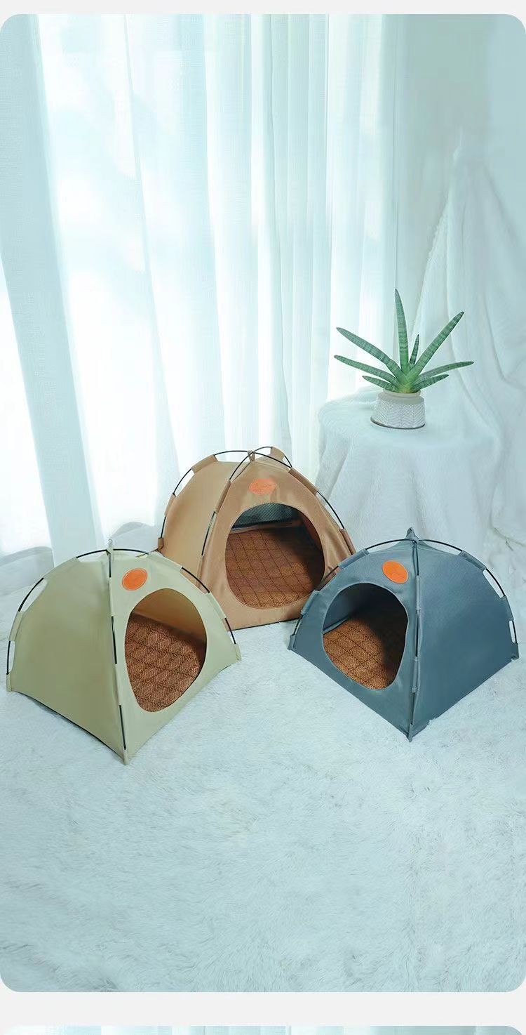 Wholesale Waterproof Breathable Foldable Portable Pop Pet Tent Bed Solid Button Closure Cat Dog House Small Breeds Camping