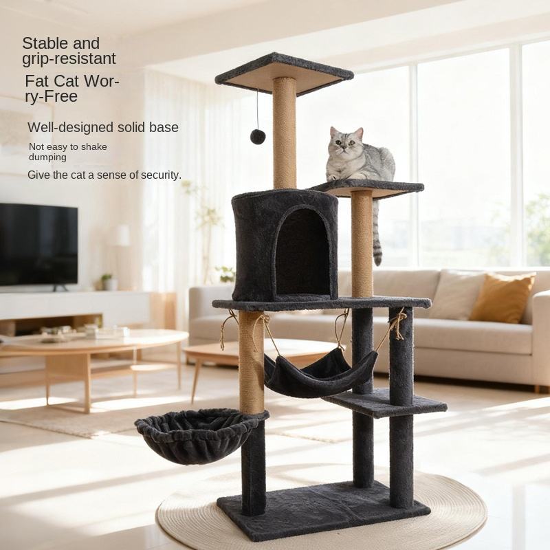 Multi Functional Cat Tree Export Quality Stable Cat Climbing Frame With Sisal Scratching Posts For Multiple Cats