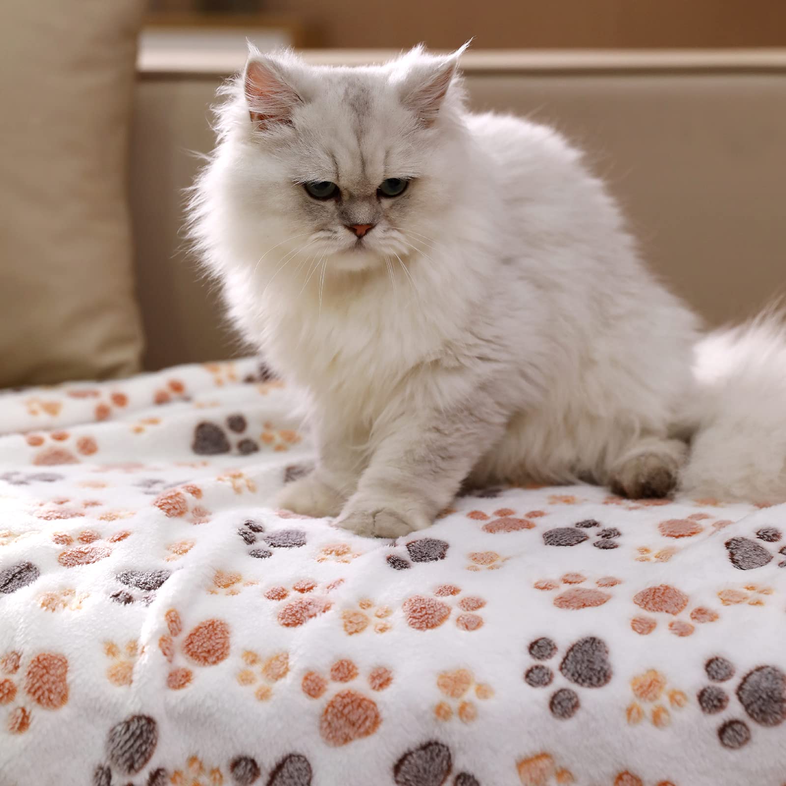 Dropshipping Extra Thick Velvet Luxury Cat Kids Dog Bed Cover Anti-Anxiety Cozy Calming Soft Print Pet Blanket Throws Foldable
