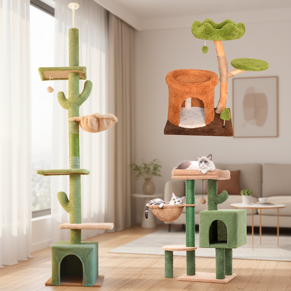 Factory Cat Tower Tree Interactive Small Sisal Cute Cat Climbing Frame Cat Scratching Post