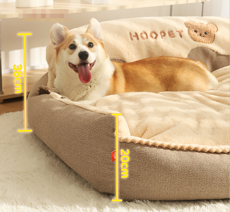 Pet Dog Bed Home Velvet PP Cotton China Winter Warm Universal Pet Nest Dog Cat Bed Removable Washable No Assembly Cat Bed