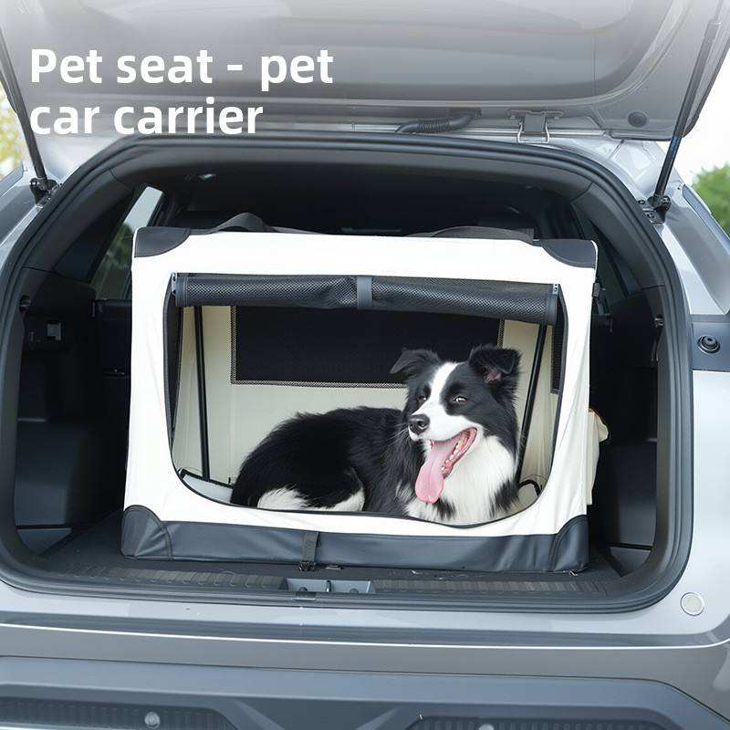 Foldable Oxford Cloth Pet Carrier for Large Dogs &amp; Cats, 50kg Load Capacity, Portable Travel Crate with Mesh Window &amp; Handle
