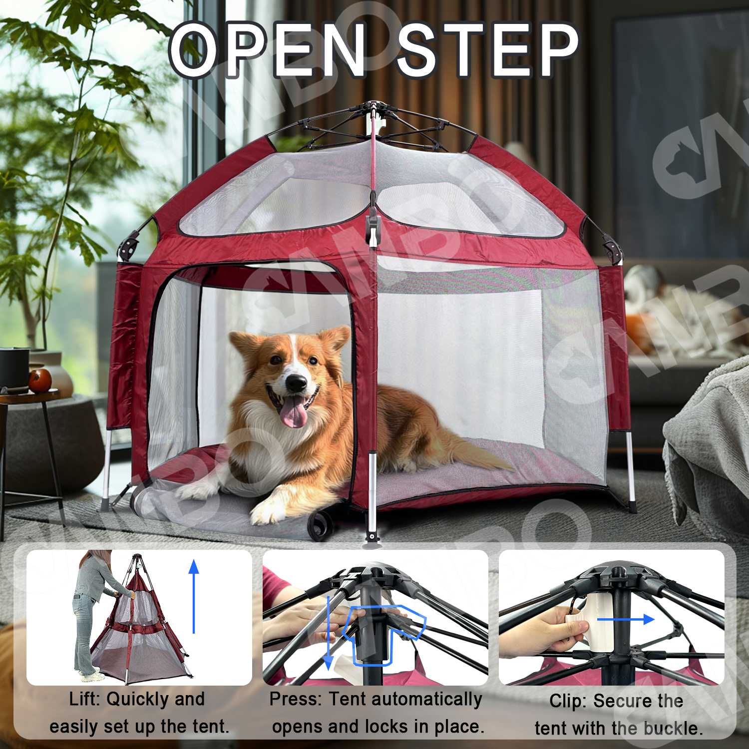 CanboPet Dog Playpen with Canopy Foldable Outdoor Travel Portable Pet Fence