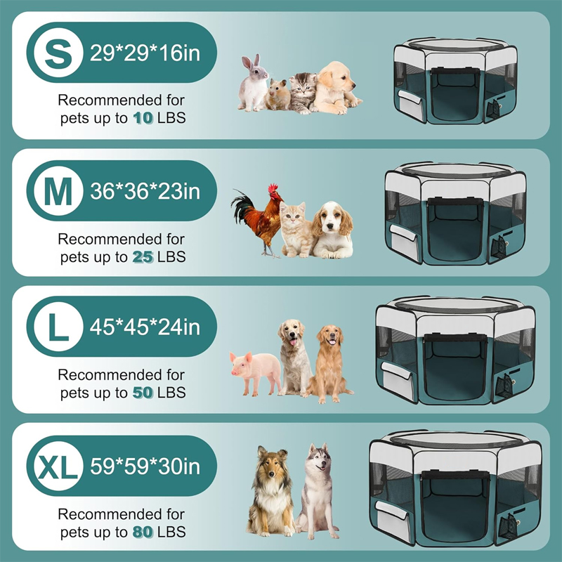 Oxford Foldable Pet Cage Dog Tent Pet Playpen Cat Dog Cage Indoor Pet Interactive Tent