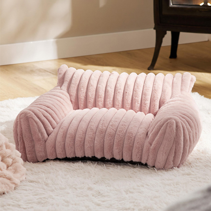 Wholesale Plush Pet Sofa Bed Soft Dog Couch in 3 Sizes 5 Colors for Small Medium Large Pets