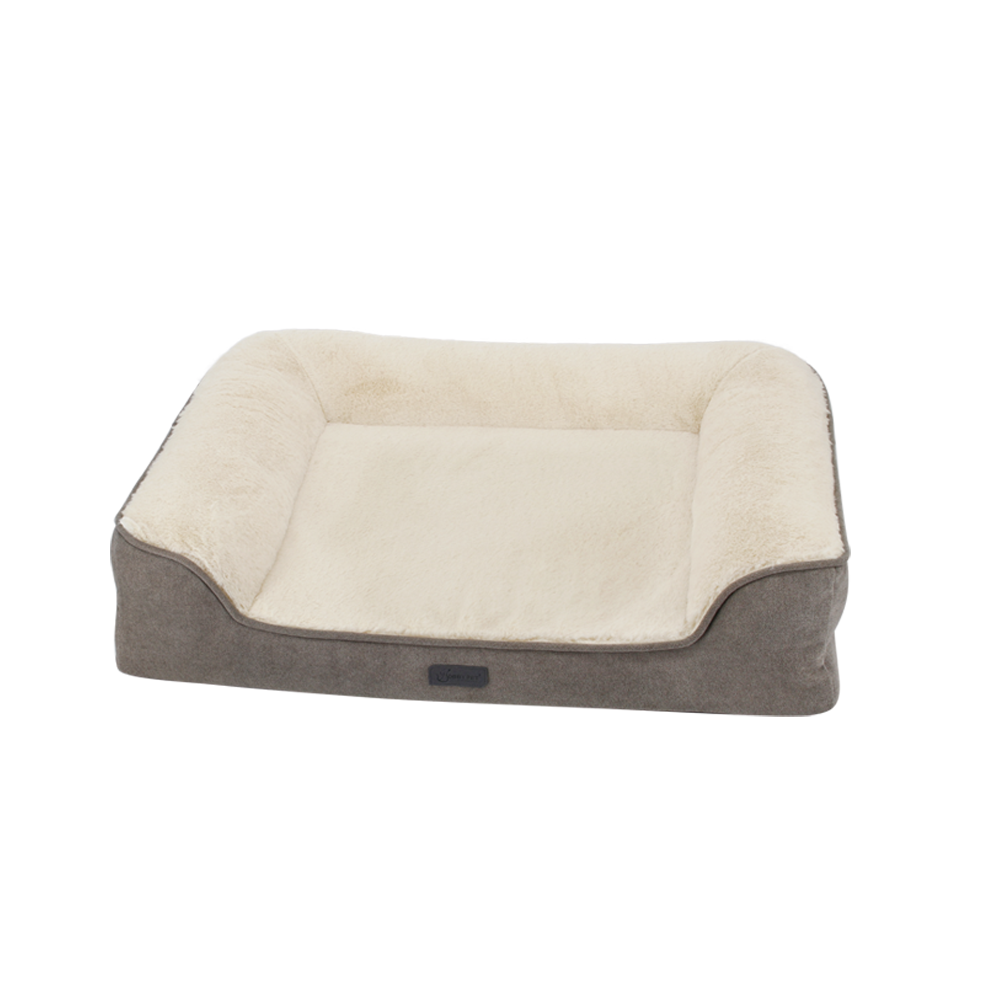 New Design Dog Sofa Orthopedic Lounge Pet Bed Plush Memory Foam Large Luxury Dog Sofa Bed for PE Bag