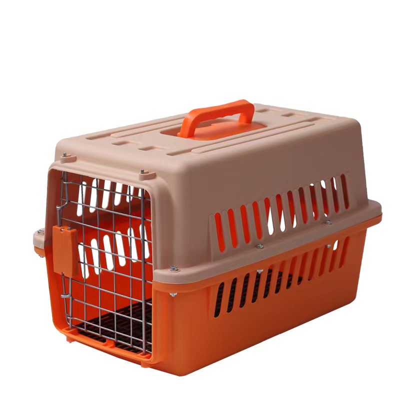 Colorful Plastic Small Animal Transport Shipping Cage Airline Pet Carrier for Dogs and Cats Outdoor Carry Boxes