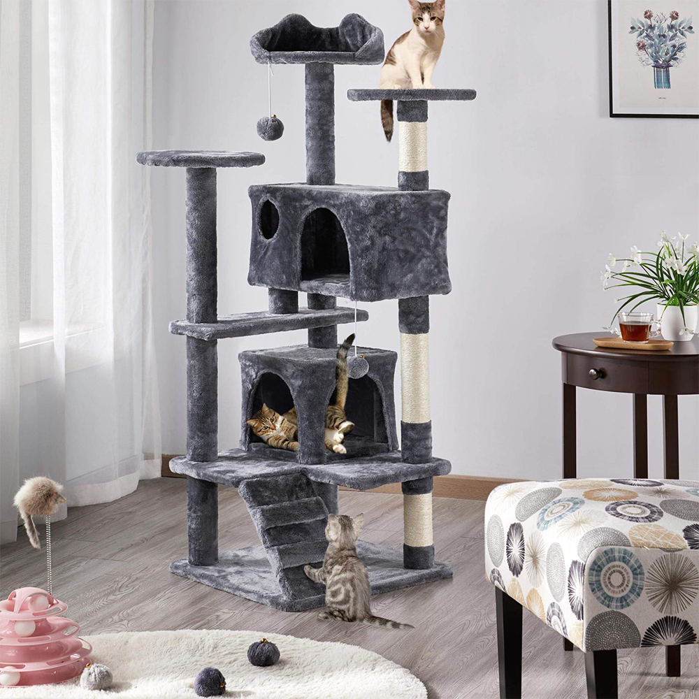 Home Furniture Cat Tree Pets Hammock Sisal Cat Scratching Post Climbing Frame Toy Cat Scratcher Tower