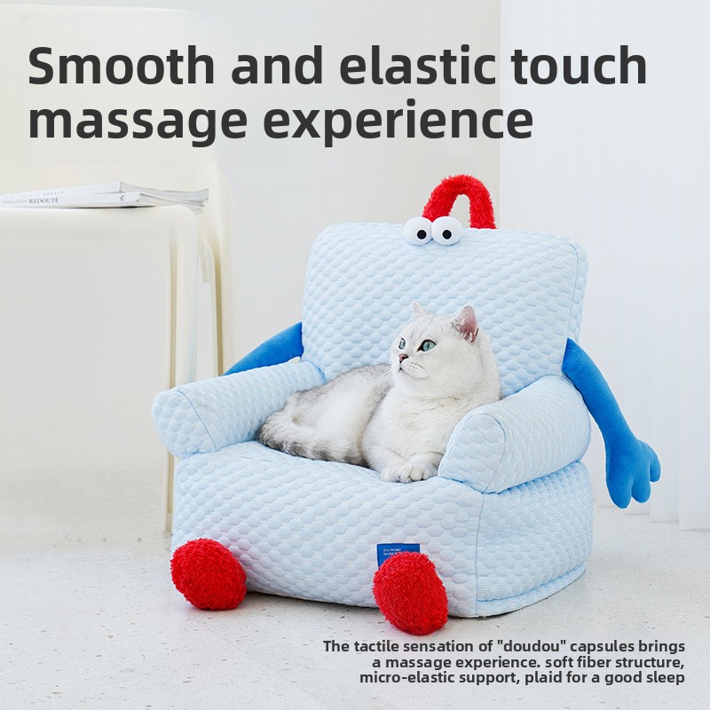 Breathable Polyester Summer Pet Bed for Cats &amp; Dogs Removable Washable Hand Wash Cute Sofa Bed with Cooling Design
