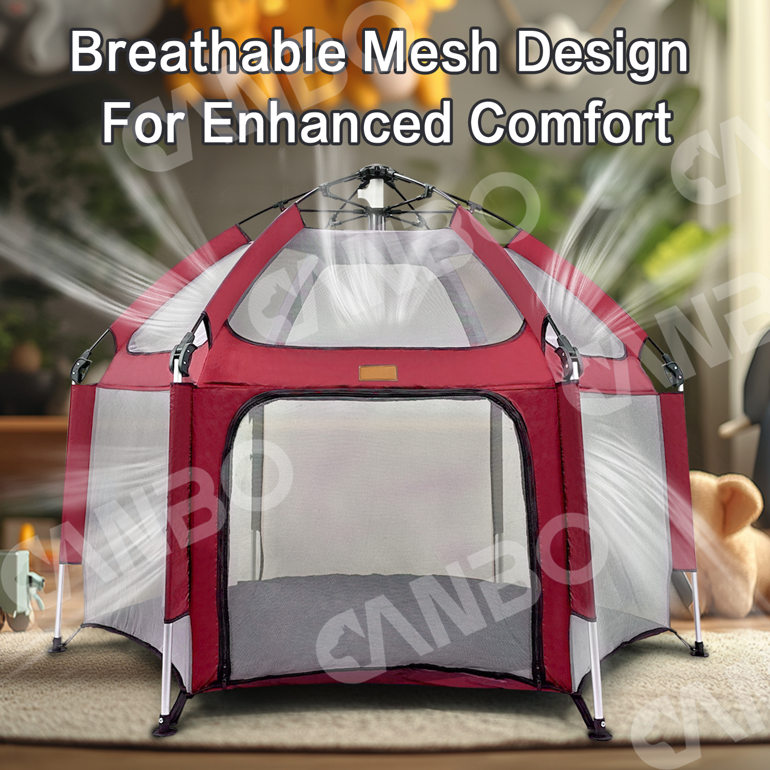 CanboPet Foldable Indoor and Outdoor Cat Delivery Room Large Dog Fence Portable 6-sided Baby Pet Tent Playpen