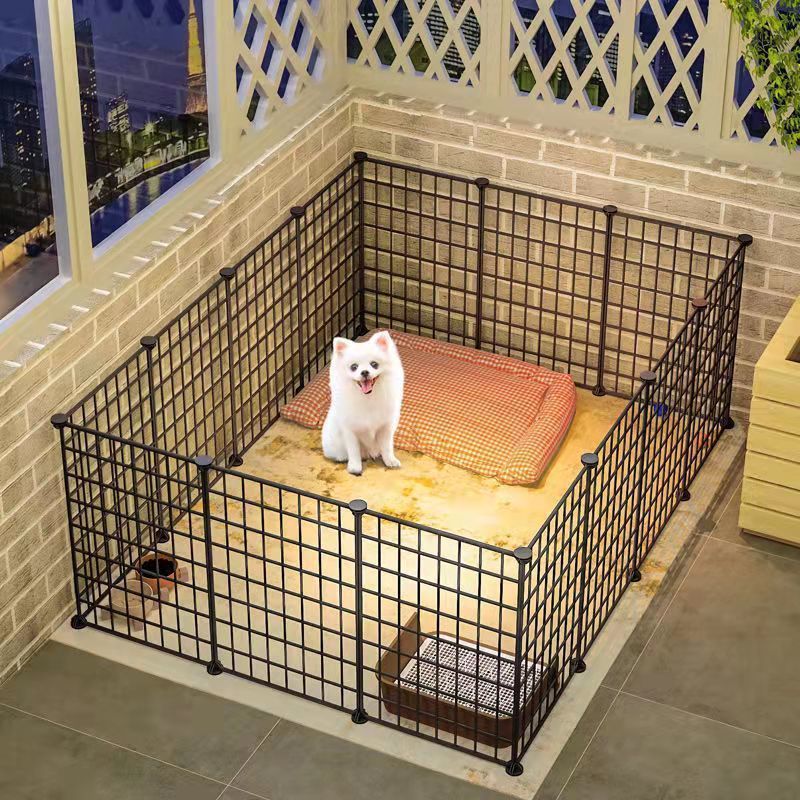 Foldable Dog Playpen for Puppies & Small Breeds Indoor Pet Fence with Lockable Gate Durable Metal Cage Alternative