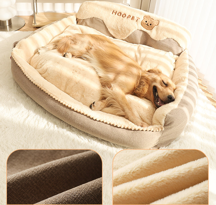 Pet Dog Bed Home Velvet PP Cotton China Winter Warm Universal Pet Nest Dog Cat Bed Removable Washable No Assembly Cat Bed