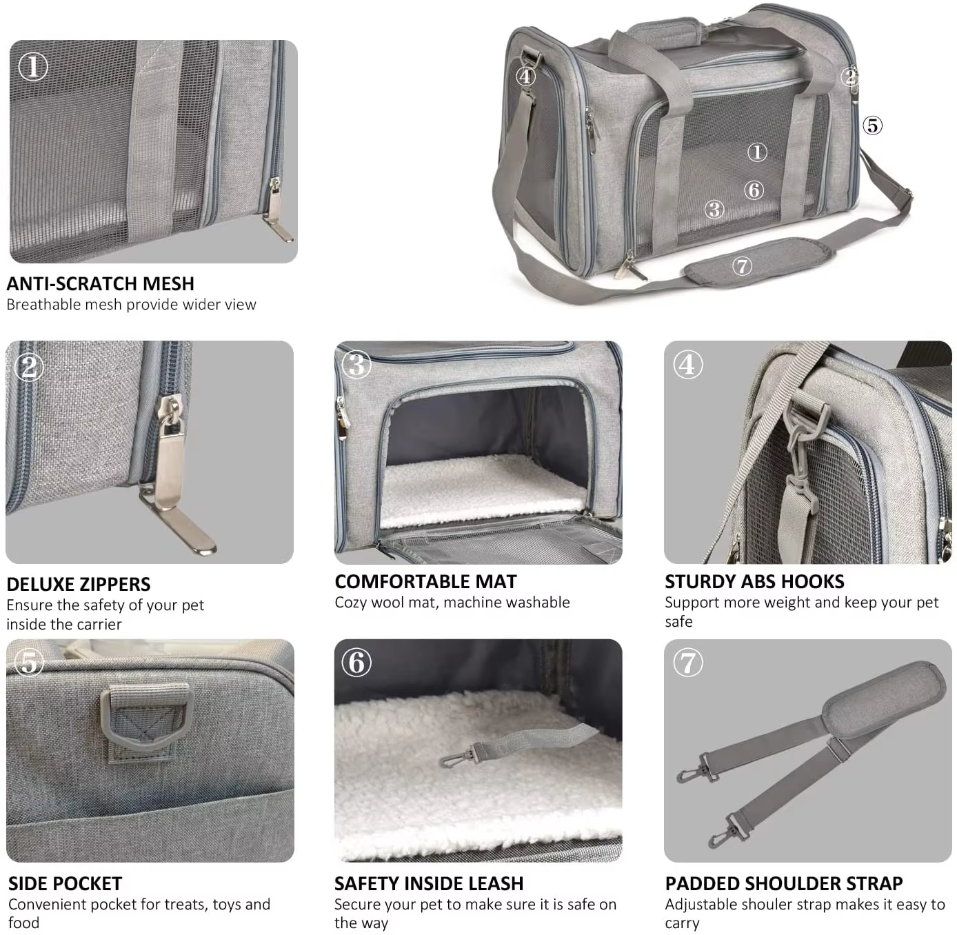 Airline Approved Pet Carrier Travel Bag Pet Carrying Bag for Dog and Cat Transport Folding Pet Cages