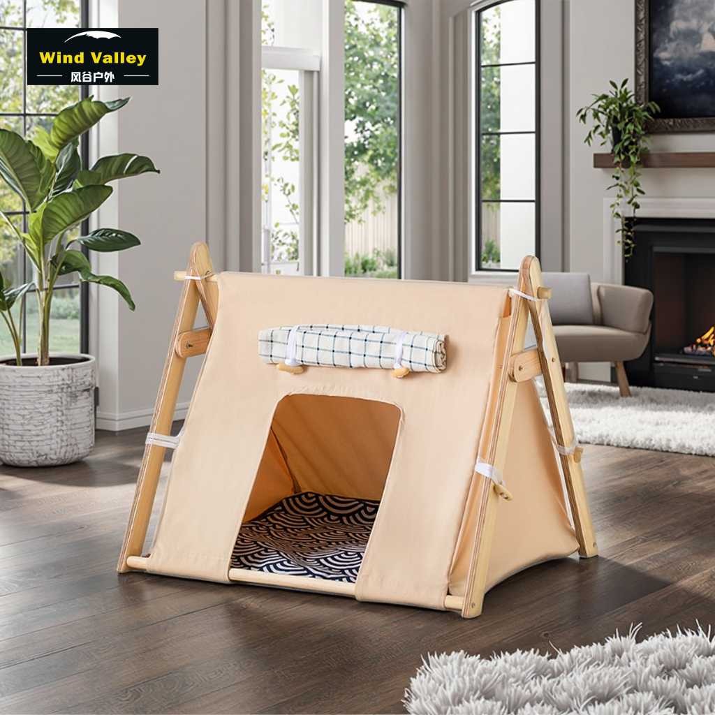 Wind Valley Four Seasons Cooling and Breathable Cat/Dog Nest Triangular Pet Camping Tent with Removable and Washable Feature