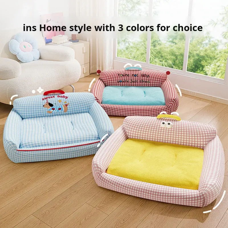 Factory Wholesale Eco-friendly Fashion New Design Dog Bed All Seasons Thickened Pet Sofa Removable Washable Small Dog Cat