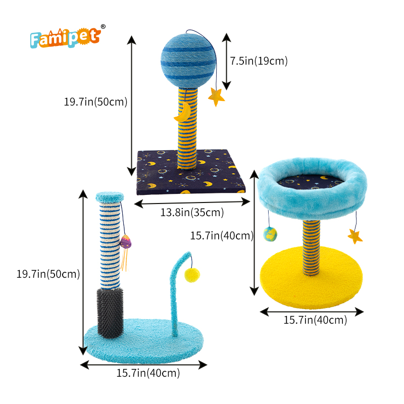Famipet Custom Wholesale New Space-Themed Design Cat Climbing Frame Scratch Post Cat Tree Tower