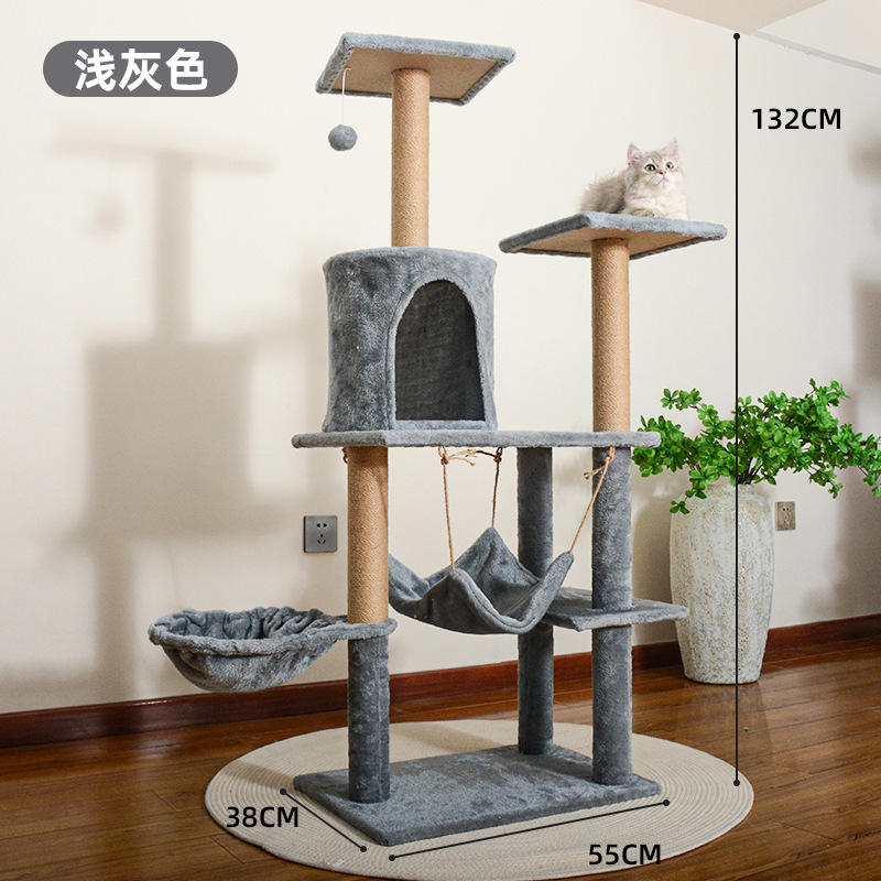 Multi Functional Cat Tree Export Quality Stable Cat Climbing Frame With Sisal Scratching Posts For Multiple Cats