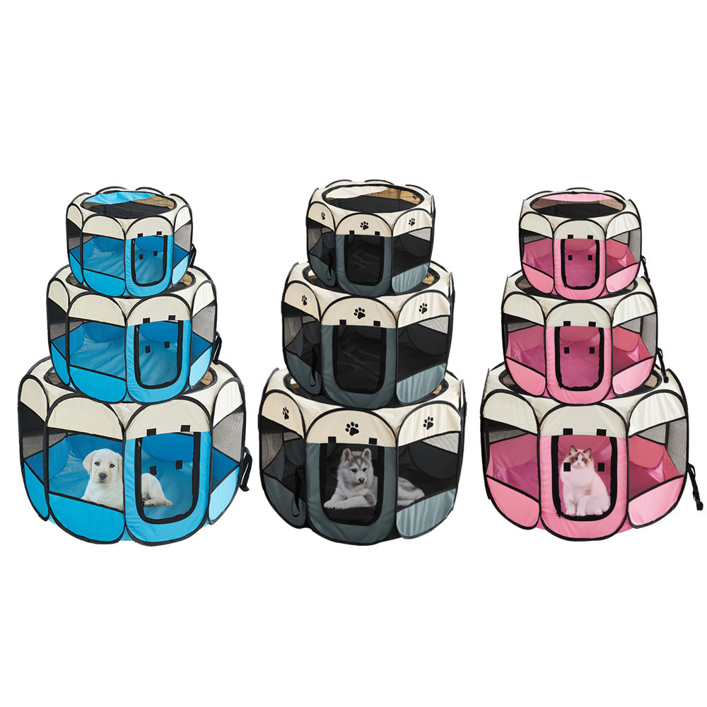 8 Colors Outdoor Octagonal Pet Tent Pop up Breathable Dog Tent Foldable Playpen Pet Maternity Bed Room Waterproof Pet Dog Tent