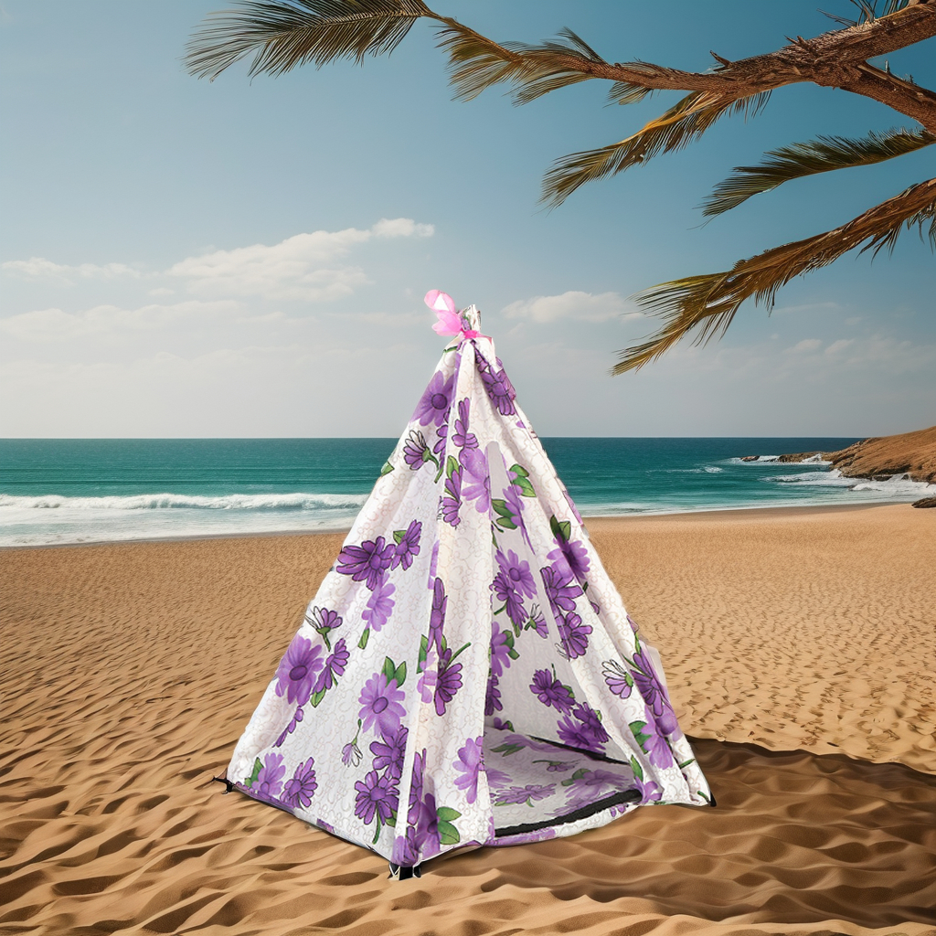 High Quality Single Layer Canvas Pet Tent Various Patterns Design Folding Outdoor Camping Tipi Tent Custom 2-Person Sleeping