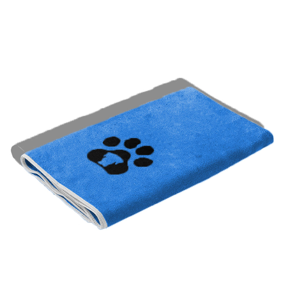 Super Absorbent Quick Dry Soft Portable Customizable Modern Hand Wash Pet Blanket Microfiber Dog Cat Bath Grooming Paw Print