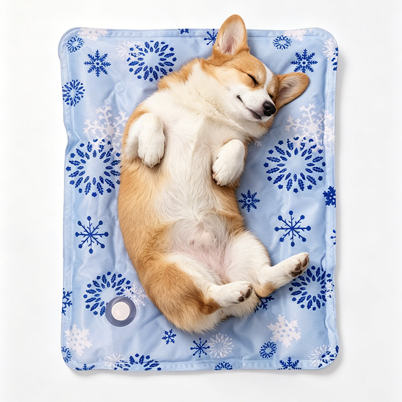 Lightweight Luxury Portable Non-Toxic PVC Print Rectangle Gel Cooling Pad Pressure Activated Cooling Mat for Dogs All Seasons