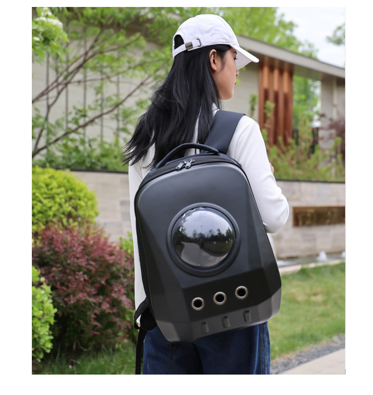 Black Quality Pet Supply Custom Factory Wholesale Dog Bag Portable Cat Carrier Brethable Backpack