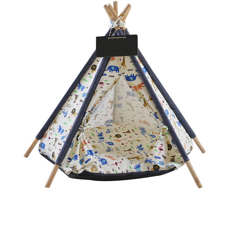Wholesale Foldable Pet Teepee Cat Dog Pet Tent House Washable Dog Tent
