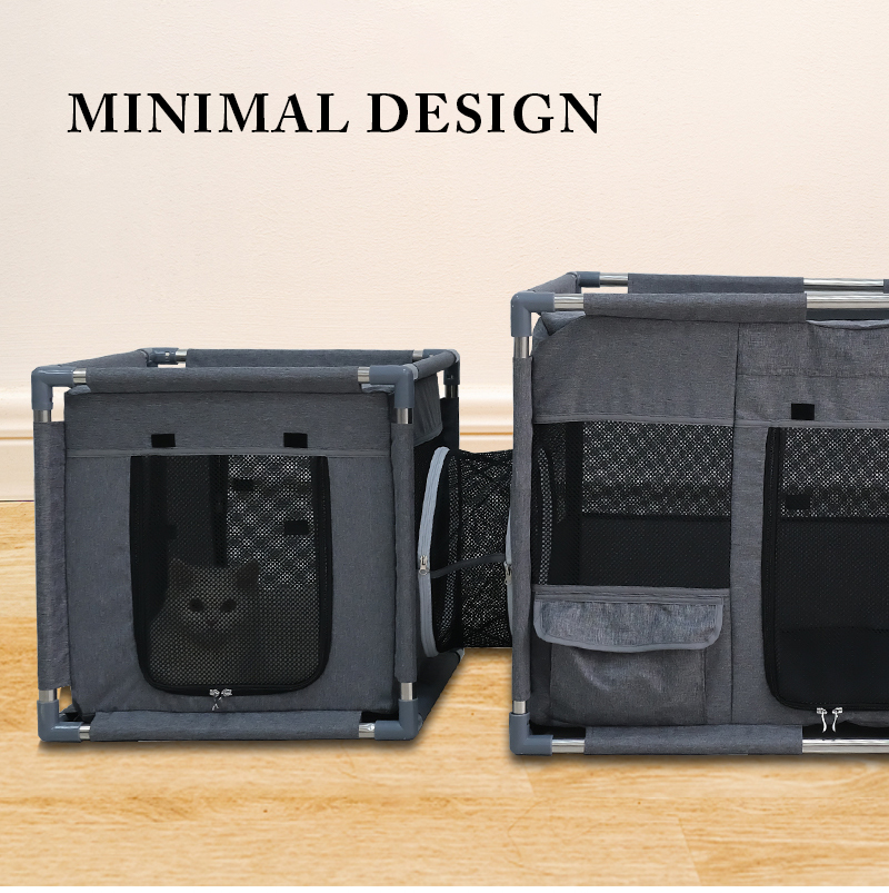 Luxurious Rectangle Breathable Dog Playpen Fence Soft Dog Cat Steel Pipe Frame Indoor Outdoor Oxford Fabric Pet Classic Box