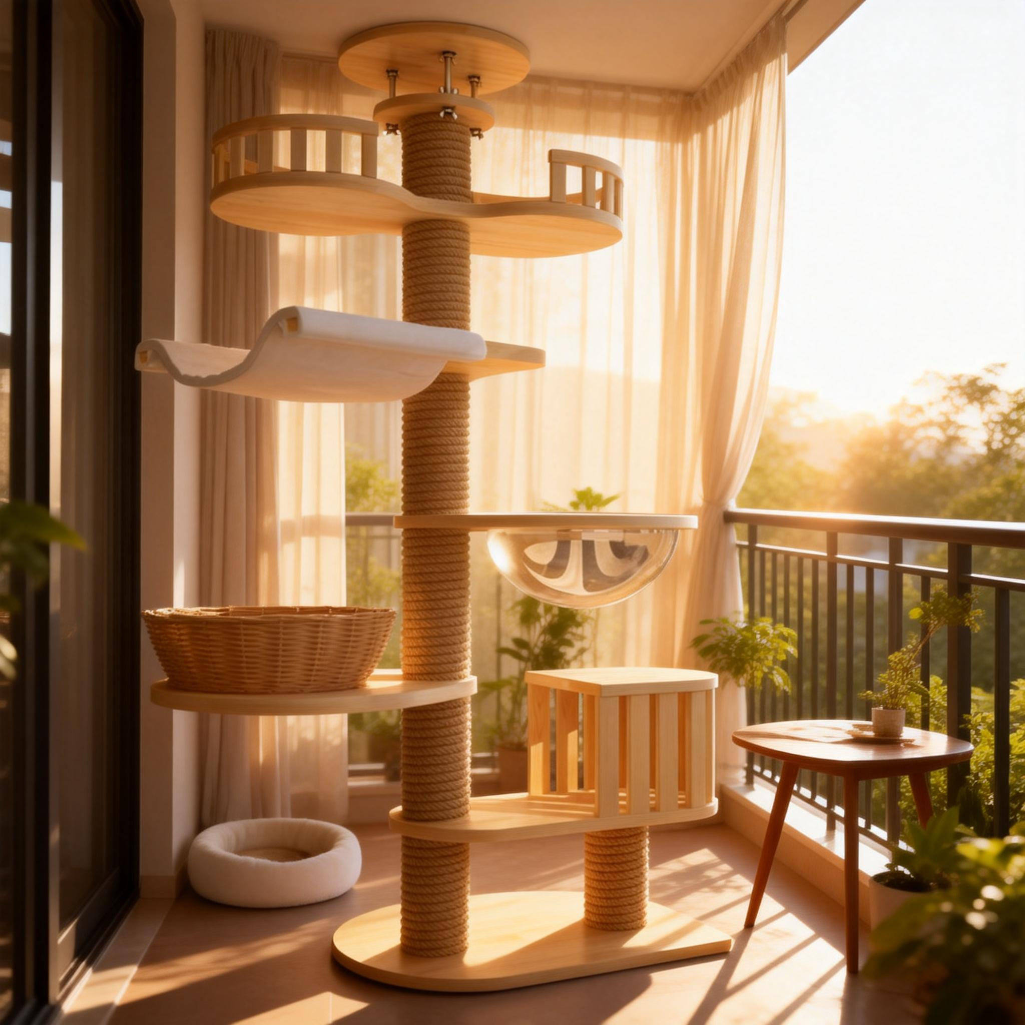 Manufacturer Wholesale Luxury Modern Wooden Sisal Eco-Friendly Carton Scratcher Cat Climbing Tree 4+ Levels Adjustable Height