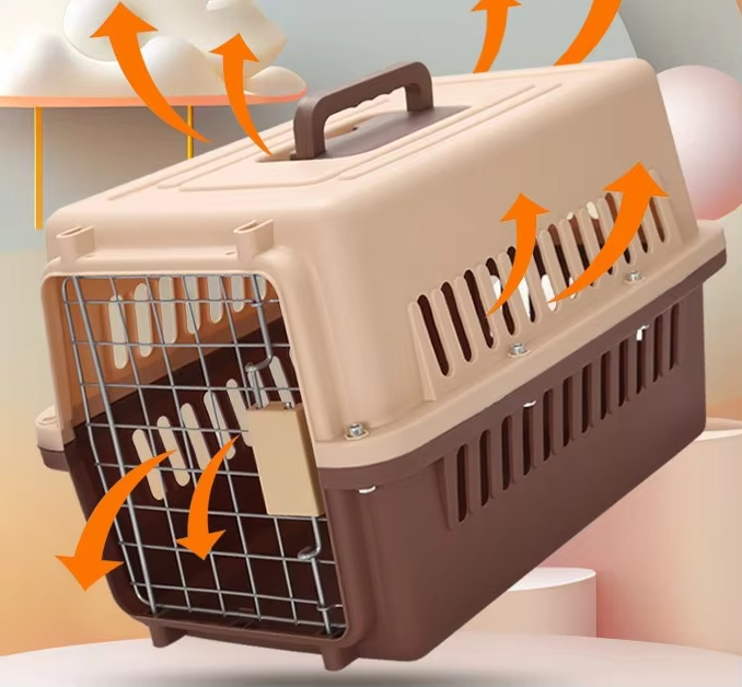 Colorful Plastic Small Animal Transport Shipping Cage Airline Pet Carrier for Dogs and Cats Outdoor Carry Boxes