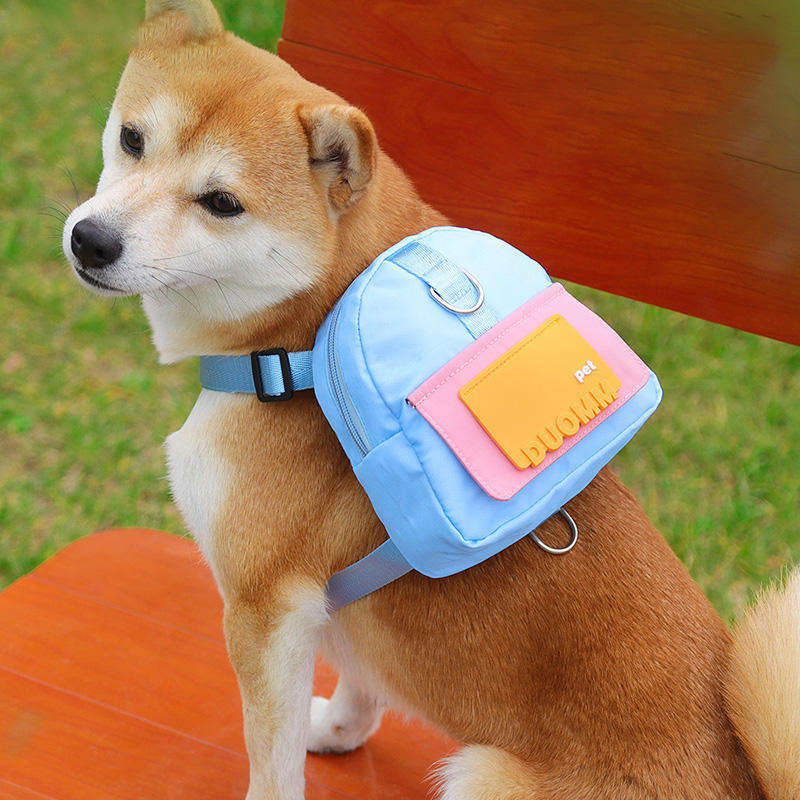 High Quality Outdoor Travel Cartoon Cute Adjustable Cat Dog Harness Backpack Custom Logo Pet Backpack Harness