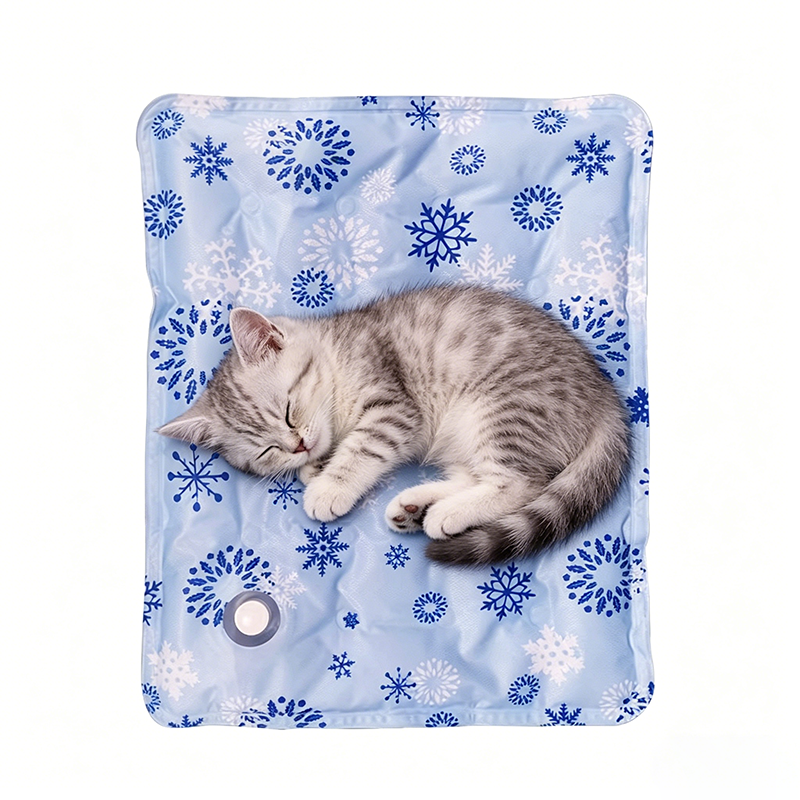 Lightweight Luxury Portable Non-Toxic PVC Print Rectangle Gel Cooling Pad Pressure Activated Cooling Mat for Dogs All Seasons