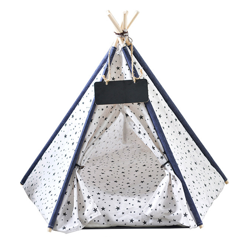 Wholesale Dog &amp; Cat Teepee Tent Solid Pattern Removable Washable with Cushion Cat Bed Cave