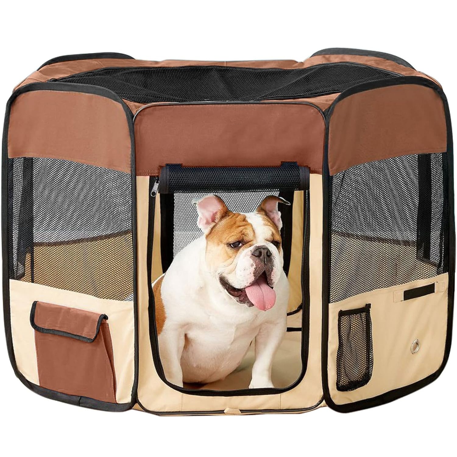 Portable Lightweight Eight-Panel Pet Playpen Strong Fabric Dog Exercise Playpen Pet Gates &amp; Pens