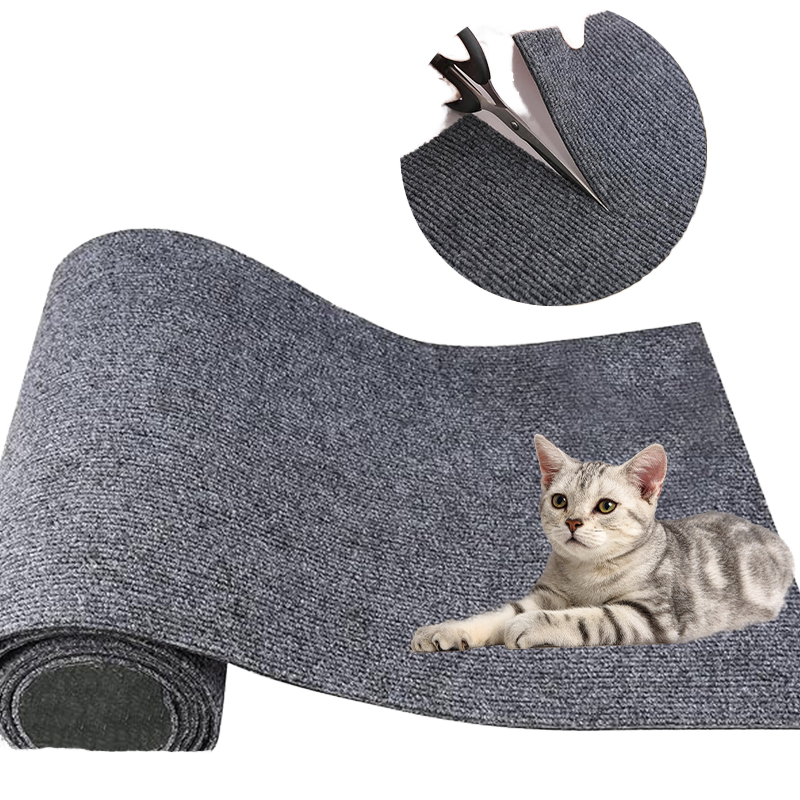Self-Adhesive Cat Scratching Carpet Trimable Furniture Protector Mat Pad For DIY Climbing