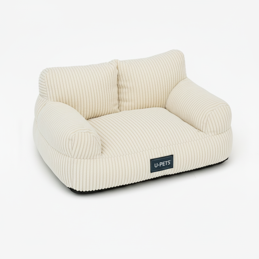Custom Premium Corduroy Sofa Pet Bed With PP Cotton Filling And Custom Logo And Packaging