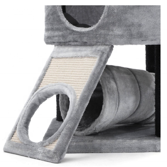 Pet Cat Scratching Tree, Modern Luxury Scratcher Cat Climbing Tree Wood Cat Tree with Scratching Posts