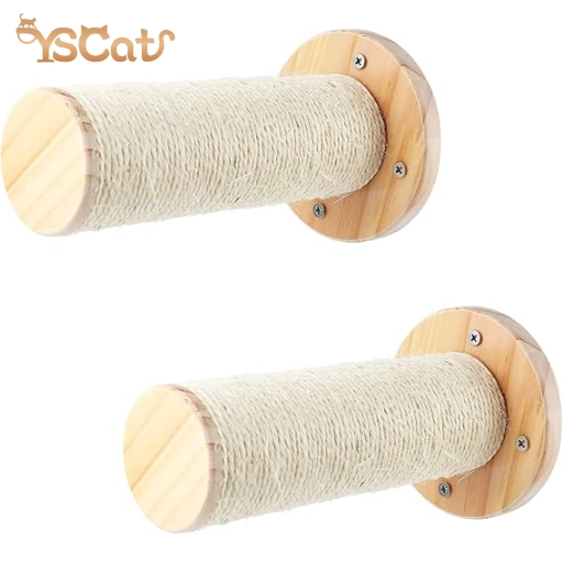 2025 Hot Selling Eco-Friendly Wooden Cat Climbing Frame Modern Luxury DIY Wall-Mounted Four-Step Staircase with Jute Scratching
