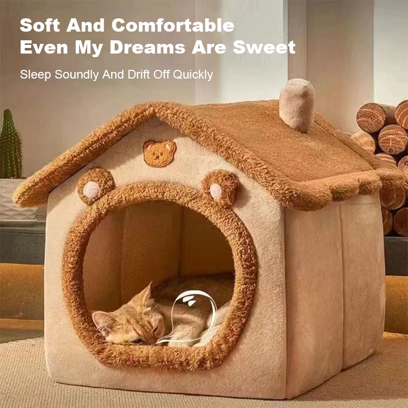 Indoor Warm Dog House Soft Pet Bed Tent Dog Kennel Cat Cave Bed With Removable Cushion Suitable For Small Medium Large Pets