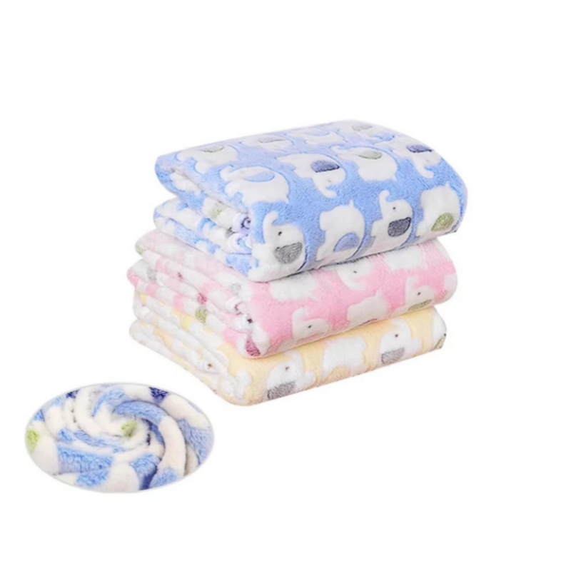 Machine Washable Warm Paw Print Pet Throw Fluffy Soft Flannel Cat Dog Pet Supplier Warm Coral Fleece Blanket