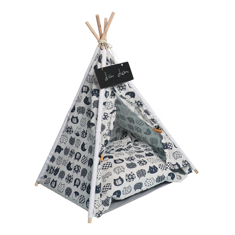 Outdoor Portable Teepee Ent Wholesale Foldable Removable Pet Tent Cat Dog House for Puppy Sleeping Bed